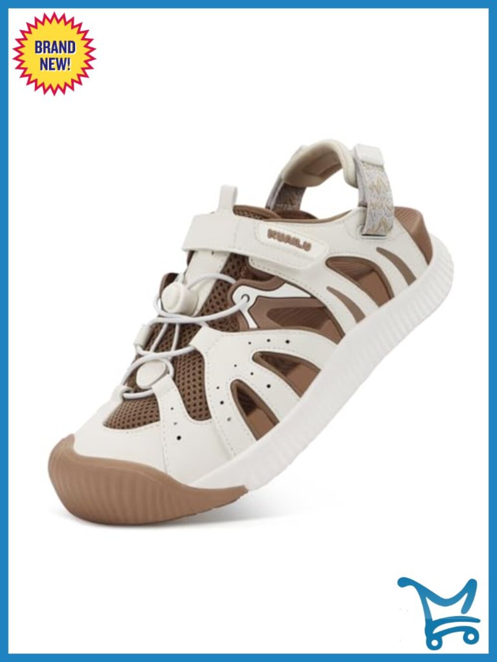 Orthopedic Closed Toe Walking Sandals with Arch Support PU Leather Mesh